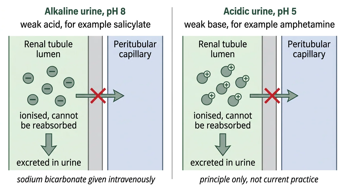 Figure 3 — Urinary ion trapping in poisoning