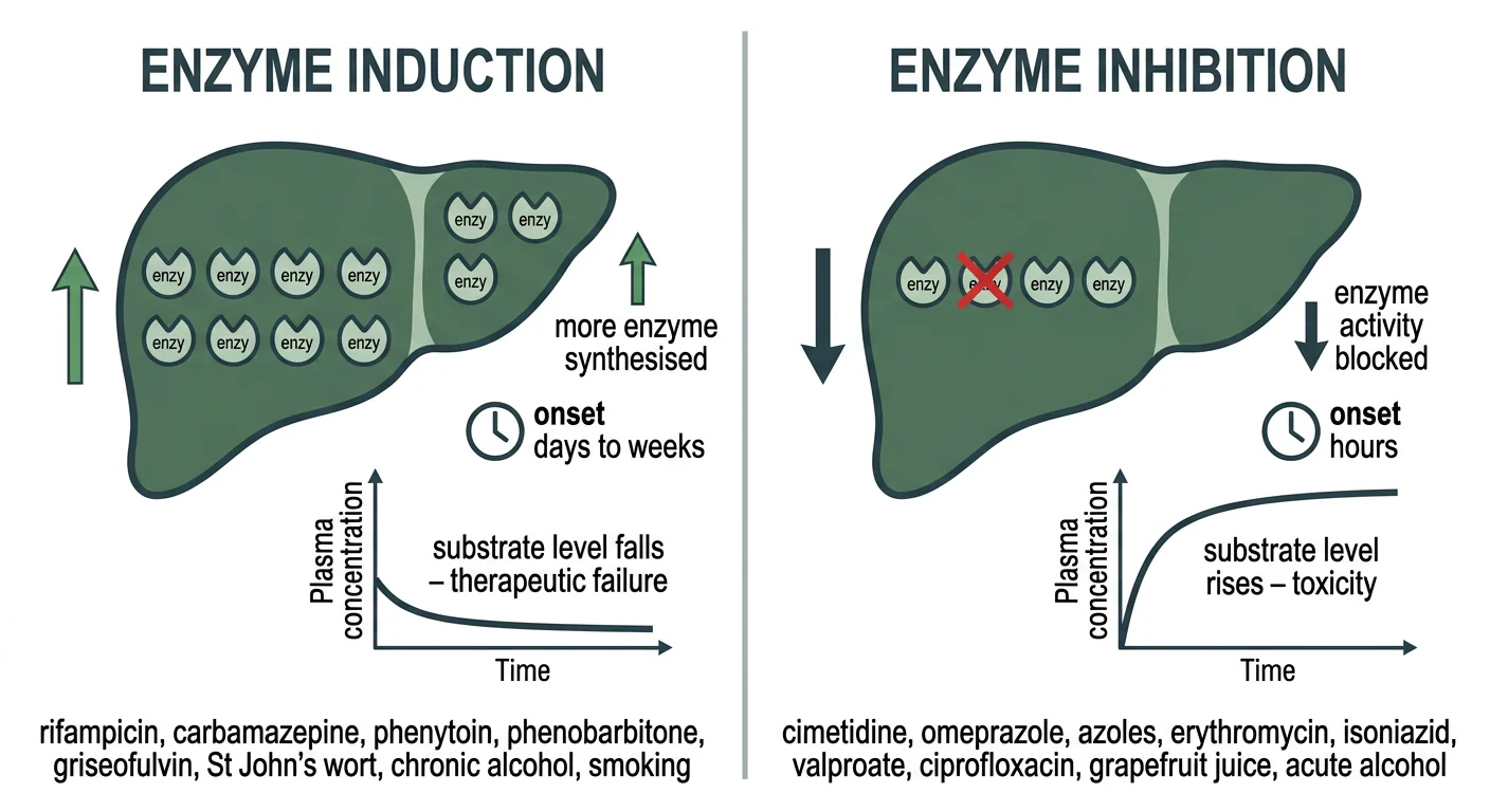 Figure 2 — Enzyme induction and inhibition