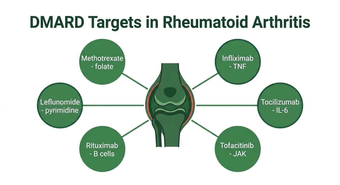 Figure 3 — DMARD targets in rheumatoid arthritis