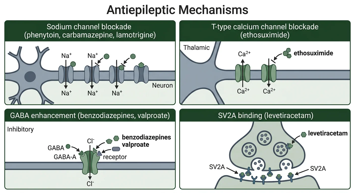 Figure 2 — Antiepileptic mechanisms of action