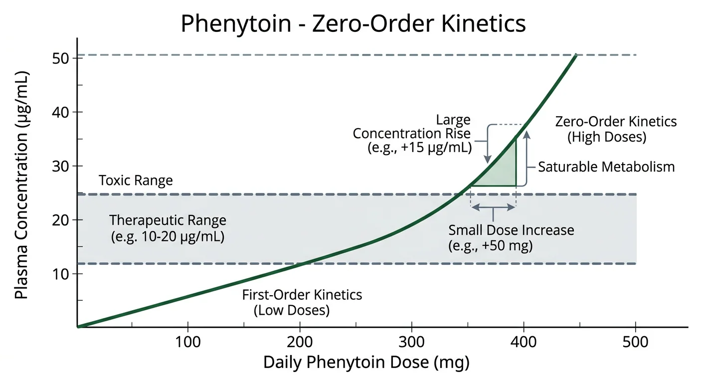 Figure 3 — Phenytoin zero-order kinetics