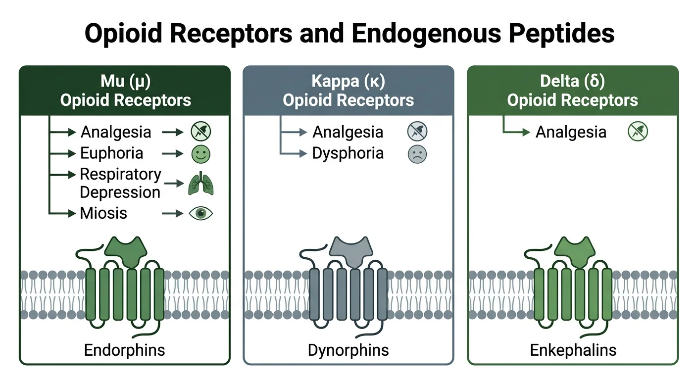 Figure 1 — Opioid receptors and endogenous peptides
