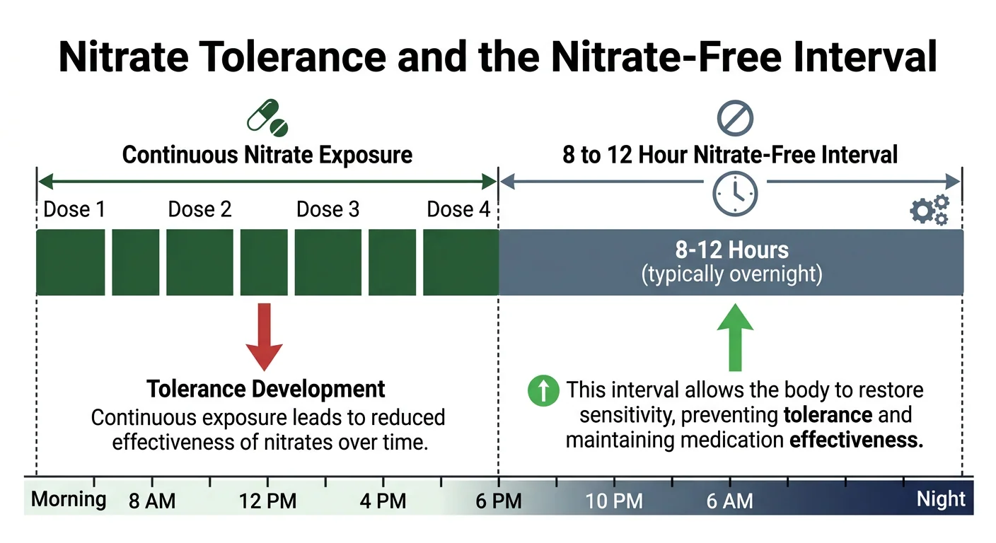 Figure 2 — Nitrate tolerance and the nitrate-free interval