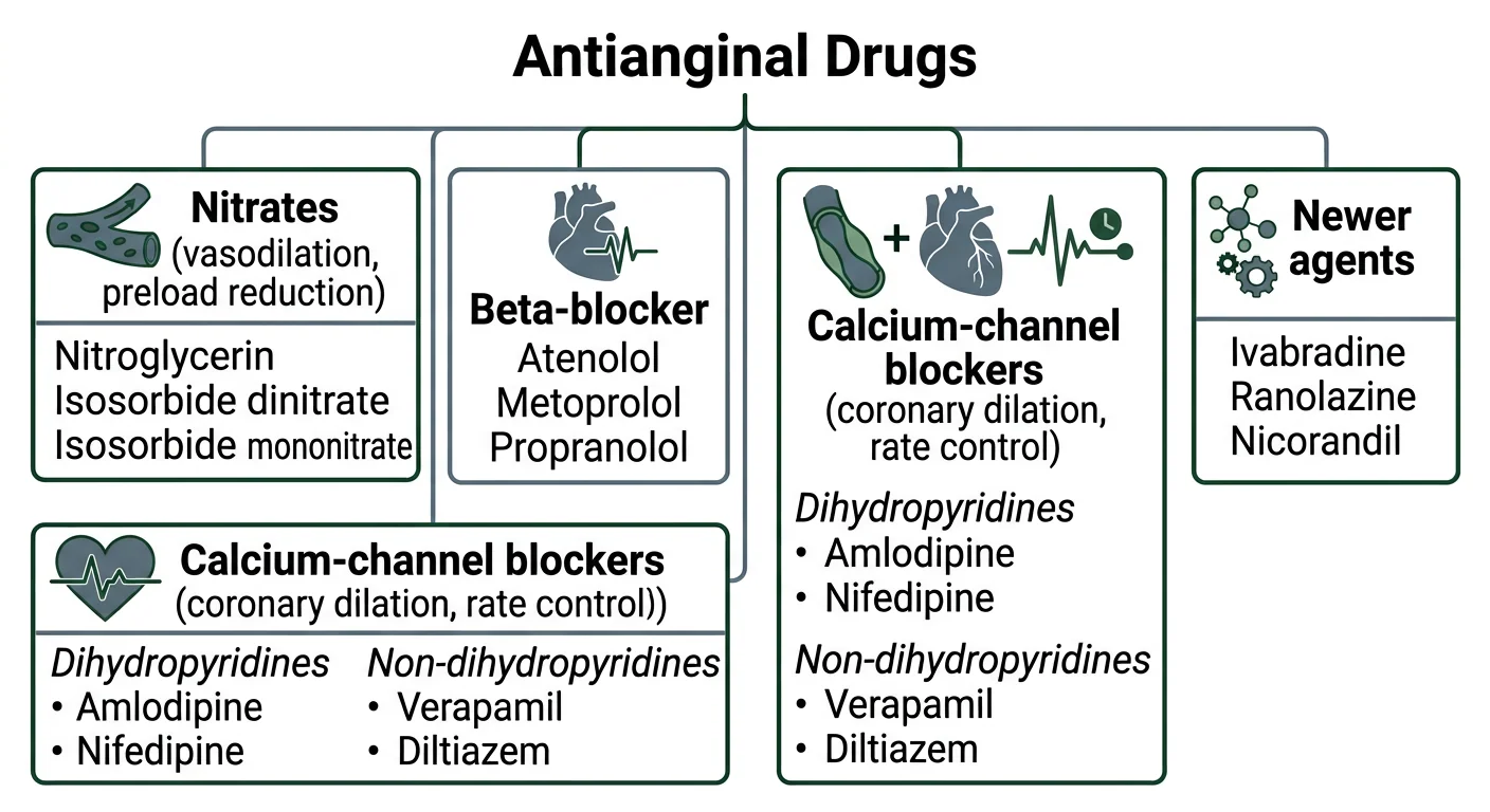 Figure 3 — Antianginal drug classes and targets